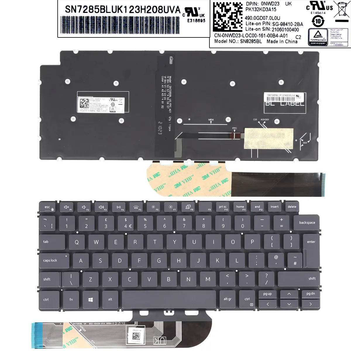 Picture of DELL 5390 5391 7391 14 5493 5498 7490 7491 3401 3405 GRAY(Backlit,win8)